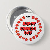 1. Juli Happy Canada Day Button (Vorne & Hinten)