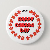 1. Juli Happy Canada Day Button (Vorderseite)