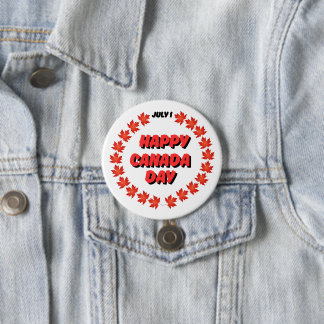 1. Juli Happy Canada Day Button