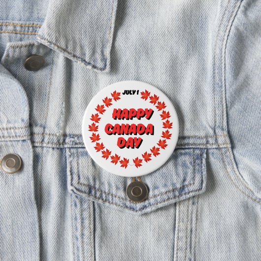 1. Juli Happy Canada Day Button (Beispiel)