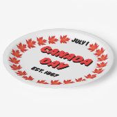 1. Juli Kanada Day Est. 1867 Pappteller (Schrägansicht)