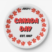 1. Juli Kanada Day Est. 1867 Pappteller (Vorderseite)