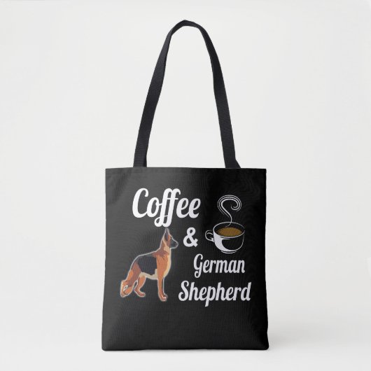 1 Kaffee und deutscher Hirte Tasche (Vorderseite)