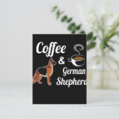 1 Kaffee und Deutscher Schäferhund Einladung (Stehend Vorderseite)