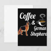 1 Kaffee und Deutscher Schäferhund Einladung (Vorne/Hinten)