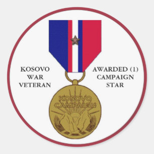1 KAMPAGNSTAR KOSOVO KRIEG VETERAN RUNDER AUFKLEBER