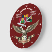 1 KAMPAGNSTAR PERSIAN GULF KRIEGSVETERANS GROßE WANDUHR (Winkel)