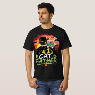 #1 Katzenvater Lustige Künstlerische Originale Sti T-Shirt