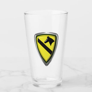 1. Kavallerie-Division Amerikas Silber-Patch Glas
