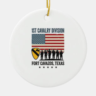 1. Kavallerie-Division Fort Hood Vintage-Militär-S Keramik Ornament
