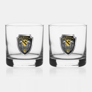 1. Kavallerie-Division Schild Whiskyglas