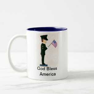 1. Kavallerie Soldat - Gott segne Amerika Zweifarbige Tasse