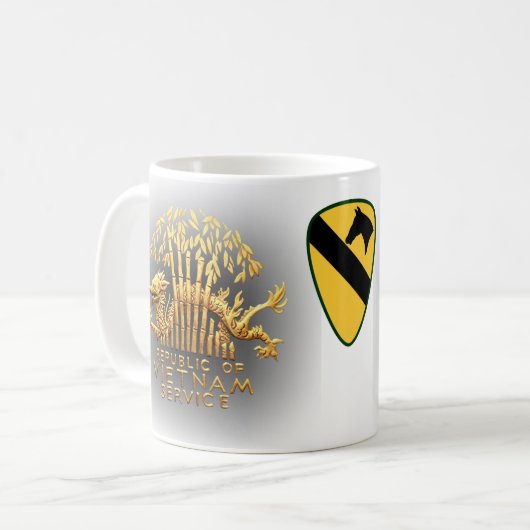 1. Kavallerie und Vietnam-Service-Drache Kaffeetasse (Vorderseite Links)