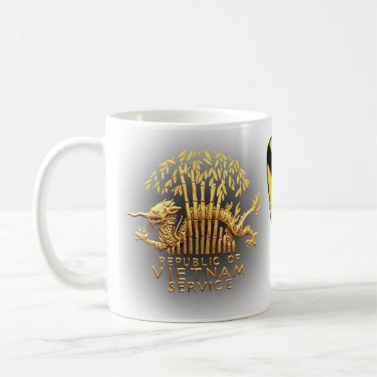 1. Kavallerie und Vietnam-Service-Drache Kaffeetasse (Links)