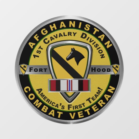 1. Kavallerieabteilung Afghanistan Veteran Fensteraufkleber (Blatt)