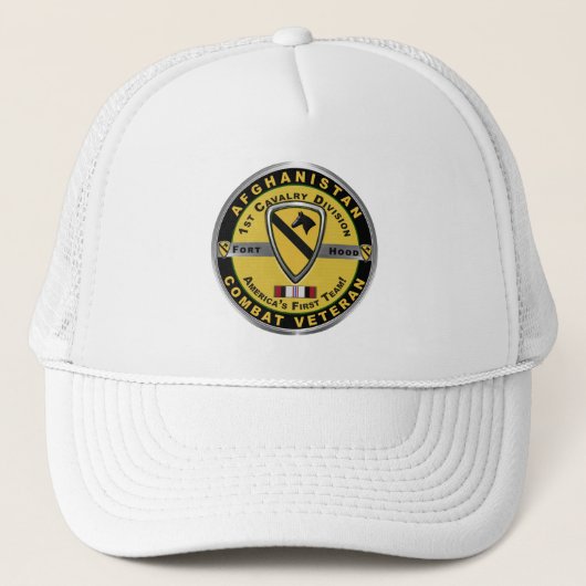 1. Kavallerieabteilung Afghanistan Veteran Truckerkappe (Vorderseite)