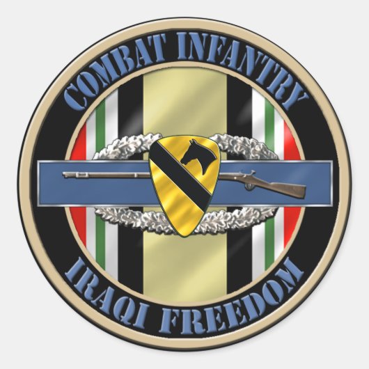 1. Kavallerieabteilung Infanterie OIF Runder Aufkleber (Vorderseite)