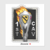 1. Kavallerieabteilung Maßgeschneiderter Schädel Aufkleber (Blatt)