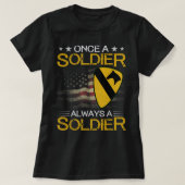 1. Kavallerieabteilung Veteran immer Soldat Mili T-Shirt (Design vorne)