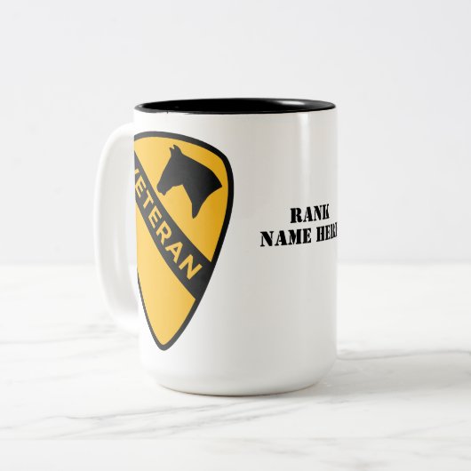 1. Kavallerieabteilung - Veteran (Vereinigte Staat Zweifarbige Tasse (Vorderseite Links)