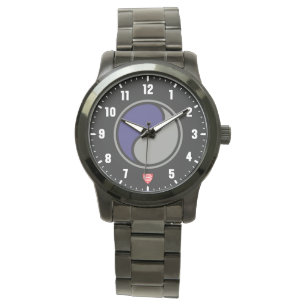 1. Kavalleriedivision Black Stainless Steel Armbanduhr