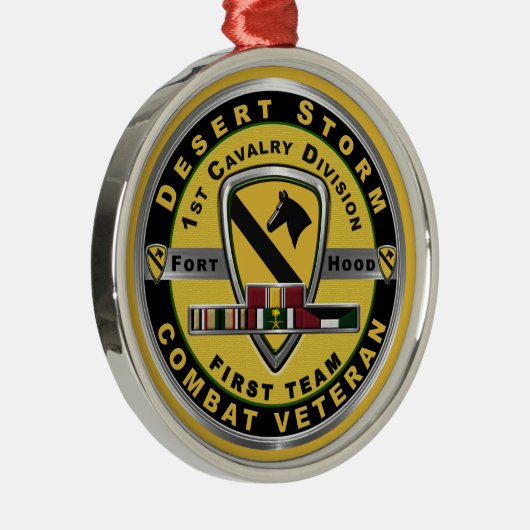 1. Kavalleriedivision Desert Storm Veteran Ornament Aus Metall (Rechts)