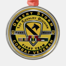 1. Kavalleriedivision Desert Storm Veteran Ornament Aus Metall