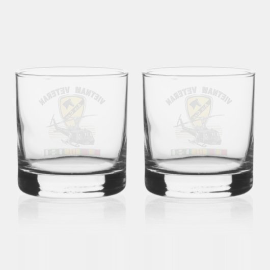 1. Kavalry Division Vietnam Air Cav Whiskyglas (Rückseite)