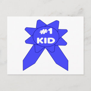 #1 Kid Blaue Schleife Postkarte