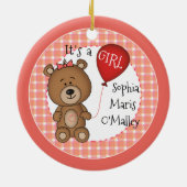 1. Kind Neues Baby Mädchen Keepake Weihnachtsgesch Keramik Ornament (Hinten)