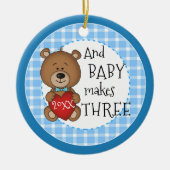 1. Kind New Baby Boy Keepake Weihnachtsgeschenk Keramik Ornament (Vorne)