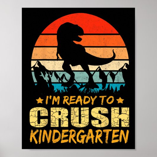 1. Kindergarten Ich bin bereit Dinosau zu zerquets Poster (Vorne)