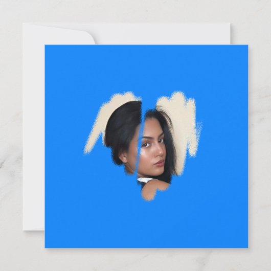 1. Klasse Cyan Graffiti Herzrahmen Karte (Vorderseite)