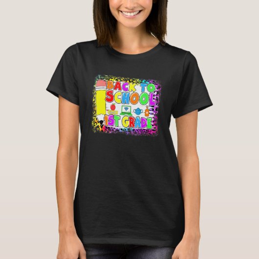 1. Klasse Einschulung Virtueller erster Schultag T-Shirt (Vorderseite)