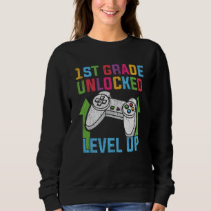 1. Klasse freigeschalteter Gamer-Back-to-School-Vi Sweatshirt