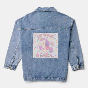 1. Klasse ist magisch Zurück zur Schule Einhorn Pa Jeansjacke
