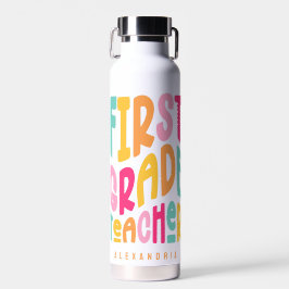 1. Klasse Lehrer Farbiger Text Trinkflasche