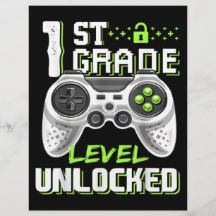 1. Klasse Level freigeschalteter Gamer erster Schu Flyer