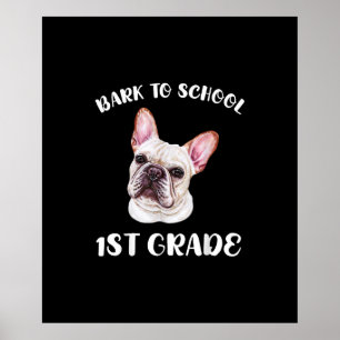 1. Klasse niedlicher Bulldogge Zitat lustiger Hund Poster
