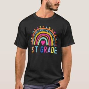 1. Klasse Regenbogen Mädchen Jungen Lehrer Hallo E T-Shirt
