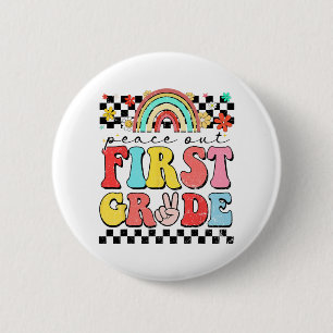 1. Klasse Retro Groovy Happy letzten Tag von Schoo Button