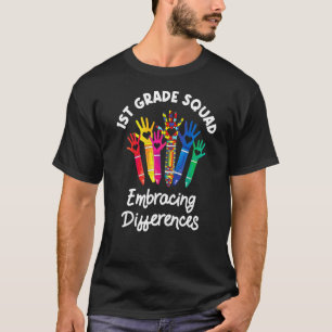 1. Klasse Squad Akzeptiert Unterschiede Autismus S T-Shirt