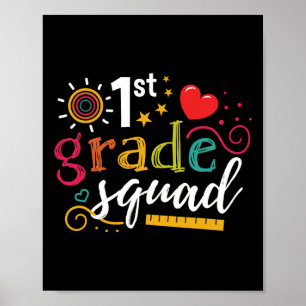 1. Klasse Squad Schüler Lehrer Geschenk Zurück Zur Poster