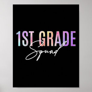 1. Klasse Squad Tie Dye Würdigungstag Zurück zur S Poster