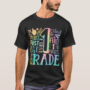 1. Klasse Typografie-Team Tie Dye Zurück zur Schul T-Shirt