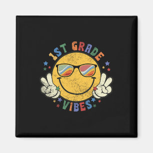 1. Klasse Vibes Happy Face Smile Geschenk zurück S Magnet