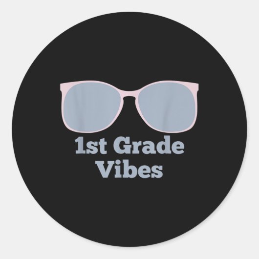 1. Klasse Vibes - Zurück zur Schule Erste Klasse E Runder Aufkleber (Vorderseite)