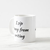 1 Klick weg vom Schreiben Kaffeetasse (Vorderseite Links)