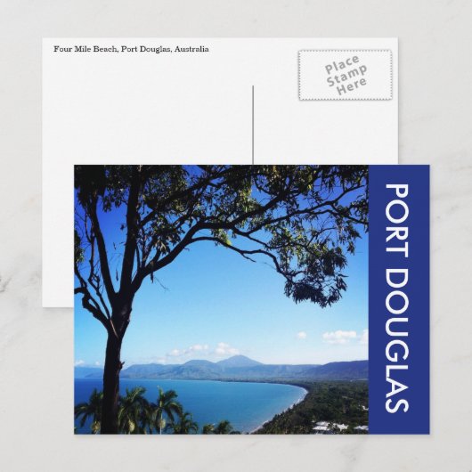 1 km Strand Postkarte (Vorne/Hinten)