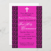 1. Kommunions-Einladung - Mädchen Einladung (Vorne/Hinten)